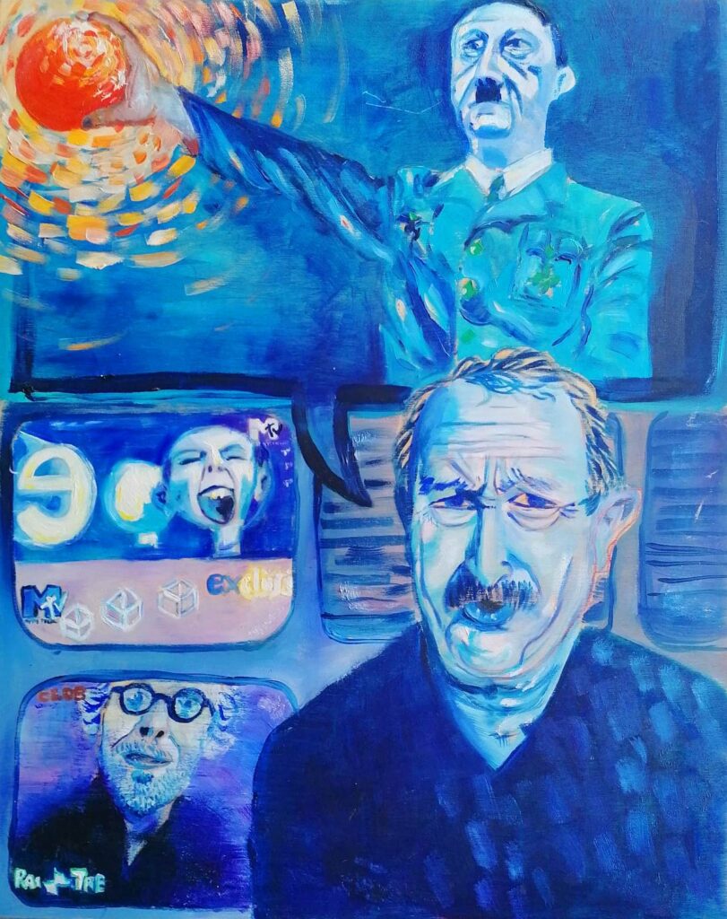 malelingue - e in ogni casa brilla una tv - ritratto di padre - hitler - enrico ghezzi - mtv - alessandra dell'anna peccarisi - studio d'arte firenze - artist in florence - italian artist - galleria d'immagini